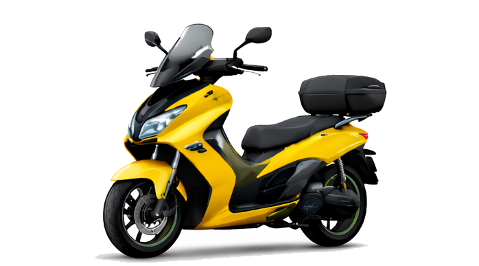 Yellow moto scooter for urban transport