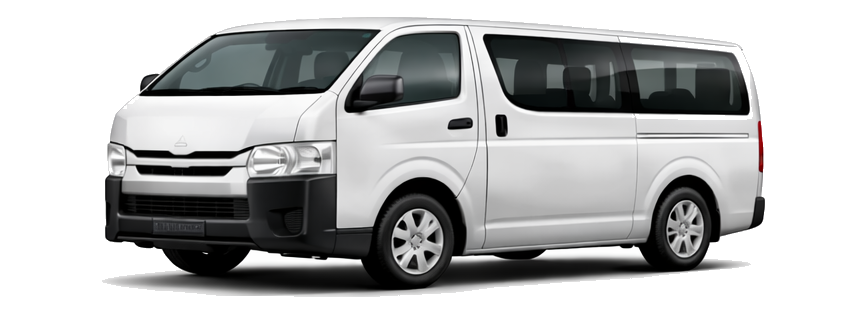 White minivan for passenger and cargo transport